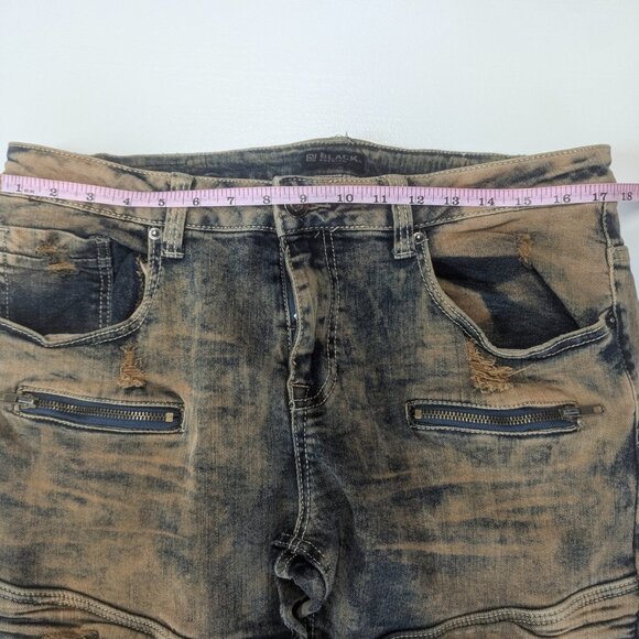 CJ Black Premium Size 34/32 Distressed Brown/Blue Skinny Flex - Picture 8 of 16